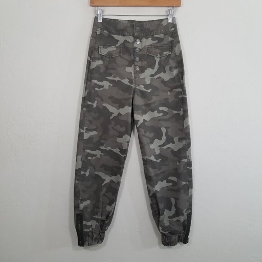 Express Extreme High Rise Button Fly Jogger Pants Green Size 0s